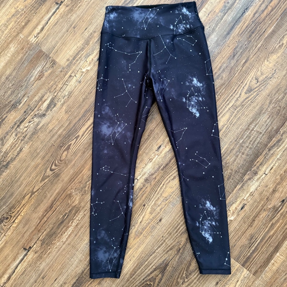 Good‎ American Constellation Leggings Womens Med Black Excellent Galaxy sz 2